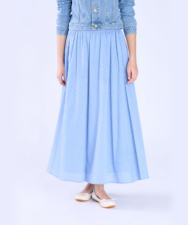 フラワー コットン カット ジャカード スカート