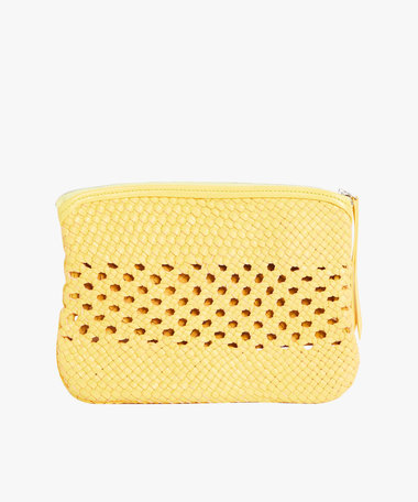 ラムレザー 編み込み クラッチバッグ