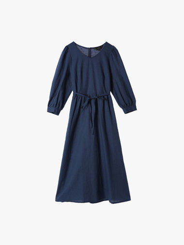 【Outlet】リネンコットンシャーリングドレス