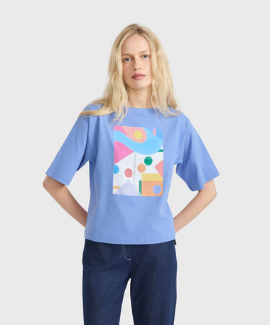 プリント コットン 5分袖 アーティスト Tシャツ "Rio Gilmer Goncalves"