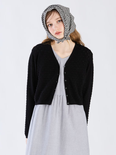 【Outlet】デイジーストライプニットカーディガン