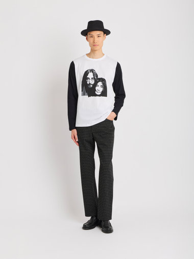 メンズ プリント コットン 長袖 アーティスト Tシャツ ”Rafael Gray”