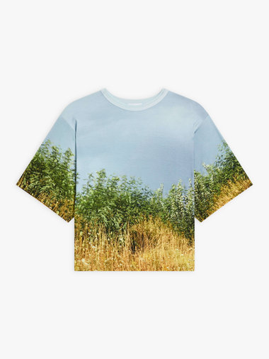 フォトプリント 5分袖 Tシャツ "Les champs ? Hoedic"