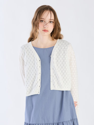 【Outlet】デイジーストライプニットカーディガン