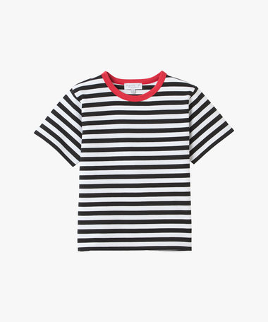 キッズ ボーダー コットン 半袖 Tシャツ