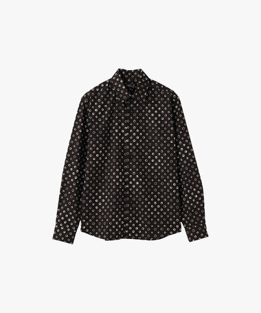 メンズ プリント コットン 長袖 シャツ "Andy"