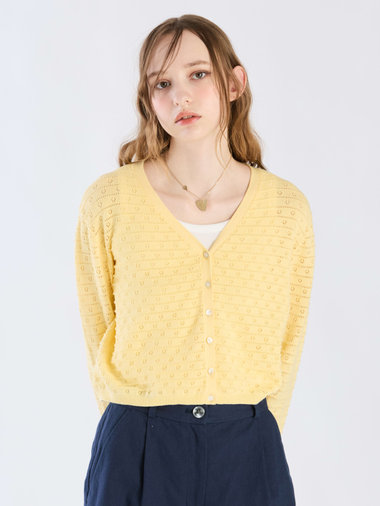 【Outlet】デイジーストライプニットカーディガン