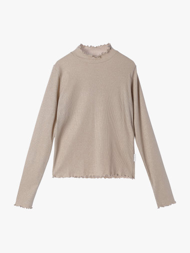 【Outlet】ラメ ハイネック プルオーバー