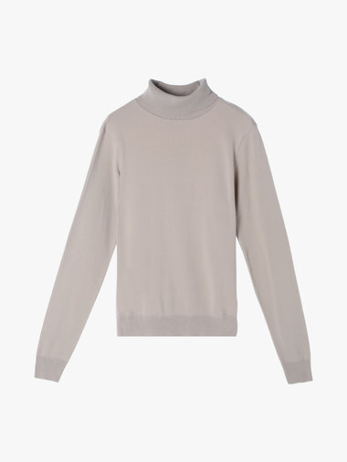 【Outlet】コットン タートルネック 長袖 ニットトップス "Eddy"