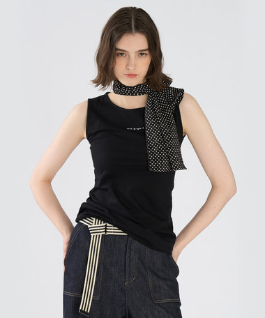 ミニロゴ プリント コットン タンクトップ
