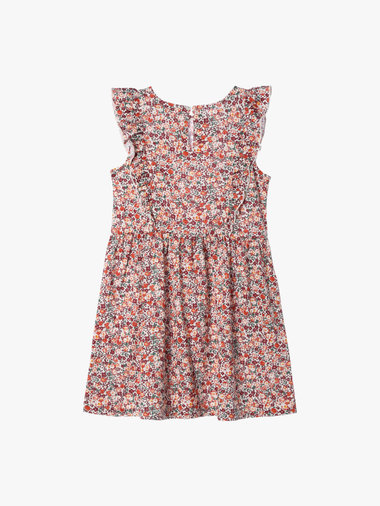 【Outlet】キッズ フラワープリント コットン ノースリーブ ワンピース