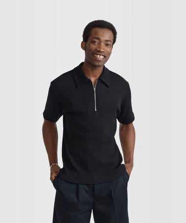 メンズ コットン リブ 半袖 ポロシャツ "Docker"