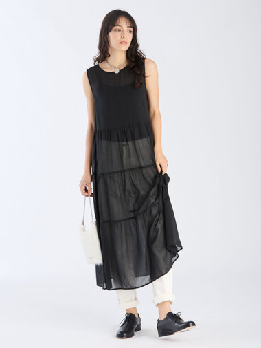 【Outlet】シアー コットン ロングワンピース