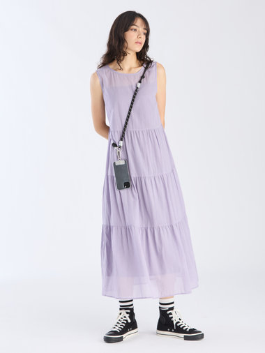 【Outlet】シアー コットン ロングワンピース