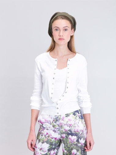 コットン ニット 長袖 カーディガンプレッション "Swing"