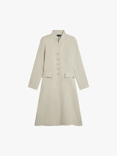 リネン スタンドカラー フロックコート "Redingote"