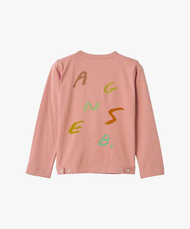 キッズ プリント コットン 長袖 カーディガンプレッション agnes b.×mayumi yamase