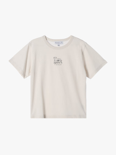 キッズ ロゴ コットン 半袖 Tシャツ Agneau