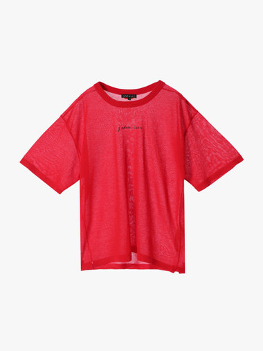 【Outlet】シアー ニット メッセージ プルオーバー "j'adore paris"