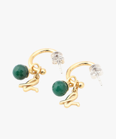 ストーンピアス "Green Chalcedony"