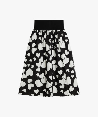ハート プリント コットン フレア スカート