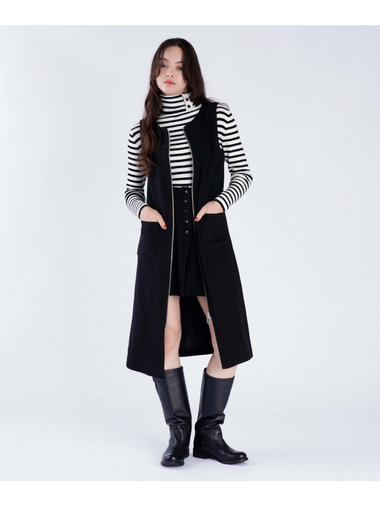 【Outlet】フロントジッパー ロング ジャンパーワンピース