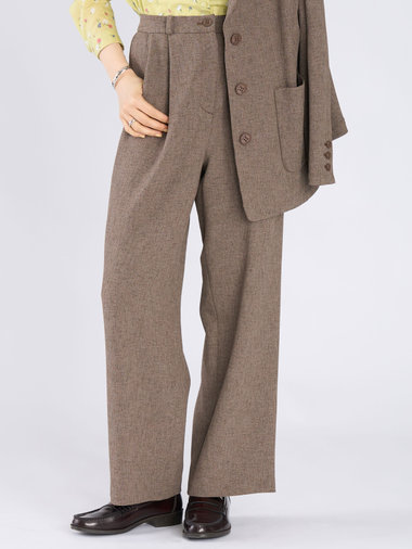 ミックスツイード タックパンツ