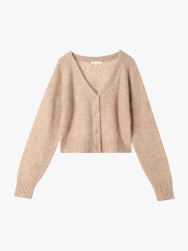 【Outlet】WW75 CARDIGAN ヘアリーブイネックカーディガン