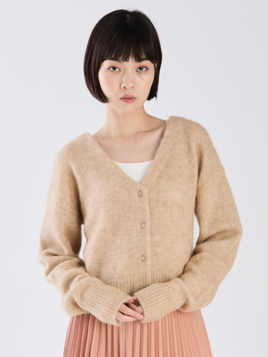 【Outlet】WW75 CARDIGAN ヘアリーブイネックカーディガン