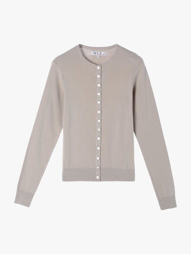 【Outlet】コットン ニット 長袖 カーディガンプレッション ”Swing”