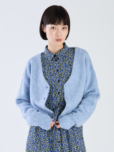 【Outlet】WW75 CARDIGAN ヘアリーブイネックカーディガン
