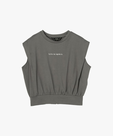 ロゴ コットン フレンチスリーブ トップス