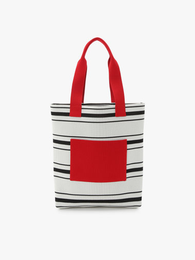 ボーダー ロゴ ニット トートバッグ