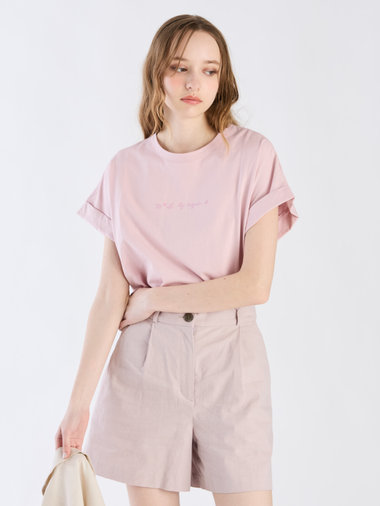 ロゴ プリント コットン マカロン Tシャツ