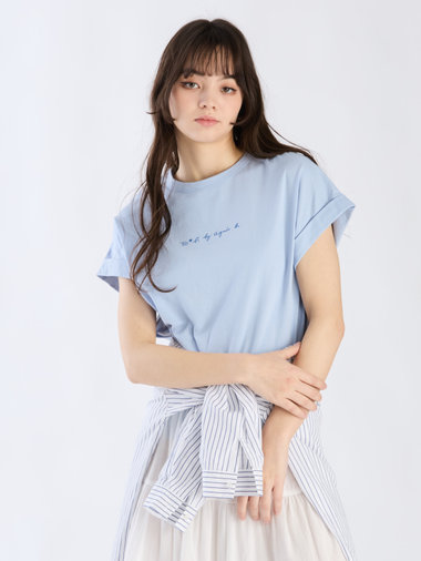 【Outlet】ロゴ プリント コットン マカロン Tシャツ