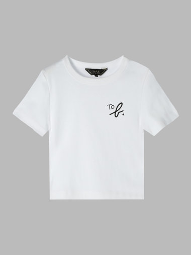 "To b."ロゴ コットン 半袖 クロップド Tシャツ