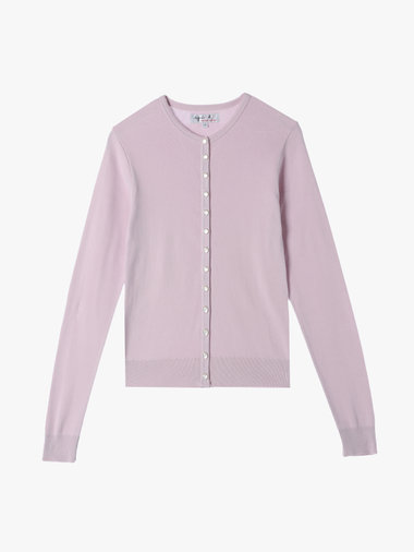 【Outlet】コットン ニット 長袖 カーディガンプレッション "Swing Nacre"