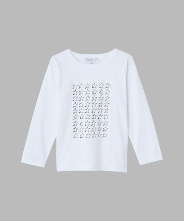 キッズ "b." ロゴ コットン 長袖 Tシャツ "Etoile"