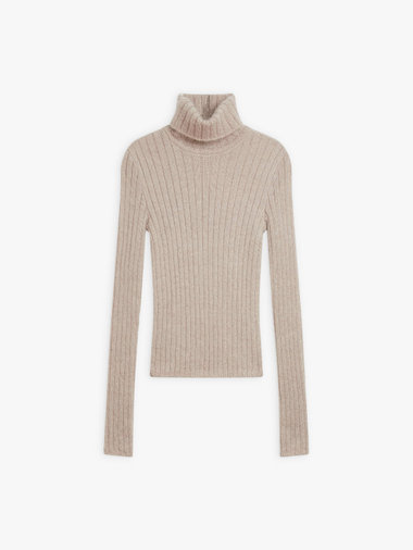 【Outlet】リブ タートルネック 長袖 ニット プルオーバー "Siberie"
