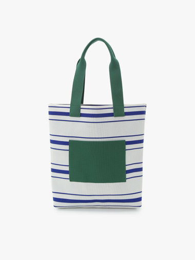 ボーダー ロゴ ニット トートバッグ