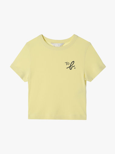 【Outlet】"To b."ロゴ コットン 半袖 クロップド Tシャツ