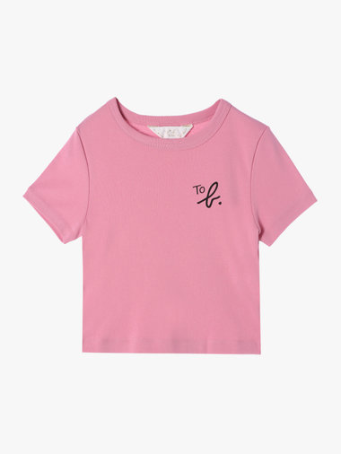 【Outlet】"To b."ロゴ コットン 半袖 クロップド Tシャツ