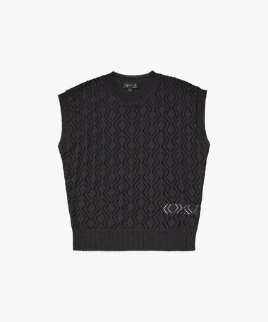 コットン混 ノースリーブ ニット プルオーバー "Lover"