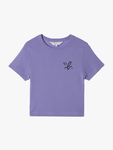 【Outlet】"To b."ロゴ コットン 半袖 クロップド Tシャツ