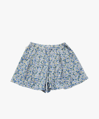 キッズ フラワープリント コットン フレア キュロット