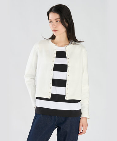 WEB限定 ロゴ コットン 長袖 カーディガンプレッション