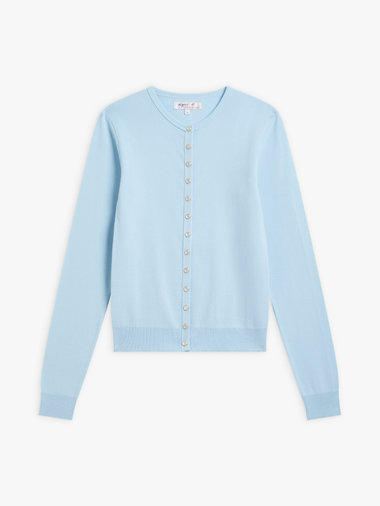 【Outlet】コットン ニット 長袖 カーディガンプレッション ”Swing Nacre”