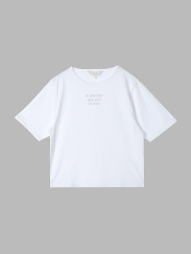 【Outlet】メッセージ プリント 半袖 Tシャツ "Le premier qui voit la mer"