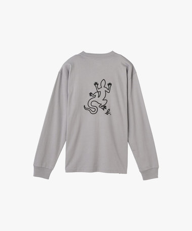 メンズ アイコニック プリント コットン 長袖 Tシャツ "Lezard"