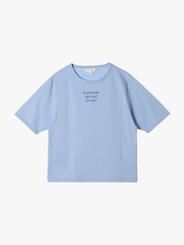 【Outlet】メッセージ プリント 半袖 Tシャツ "Le premier qui voit la mer"